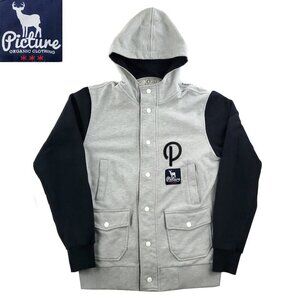Picture Organic Clothing Jacket Varsity Hooded Snap Up Mid-Weight Men's Large
